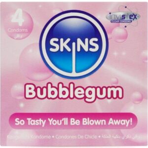 Skins - PACK OF 4 BUBBLegUM FLAVORED CONDOMS
