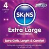 Skins Preservativos Extra Grande Pacote 4