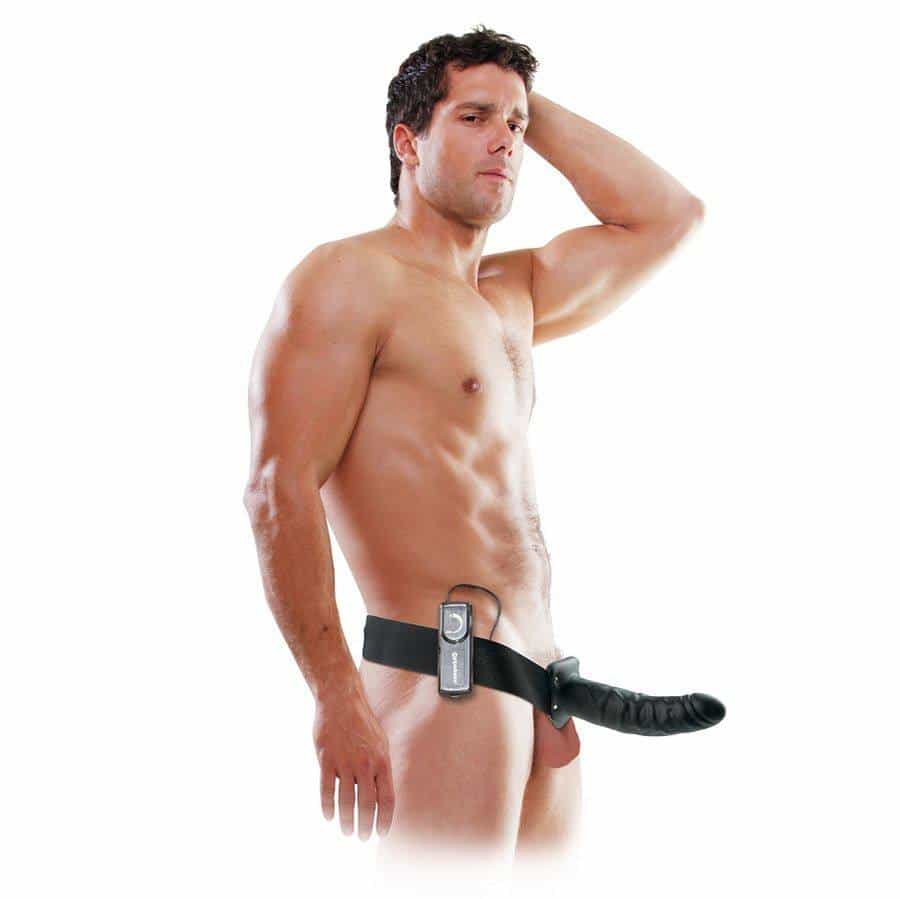 Strap-ON VIBRATÓRIO OCO 19 CM NA COR PRETA - Fetish Fantasy