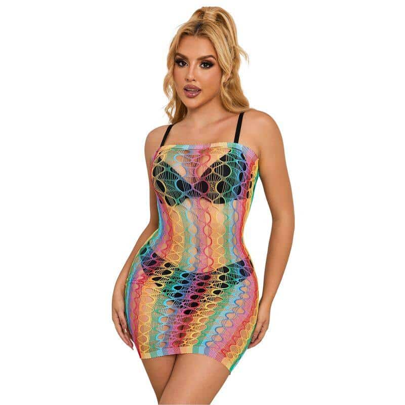 Subblime 952365 Fishnet Rainbow Bodysuit Subblime 952365 Fishnet Rainbow Bodysuit