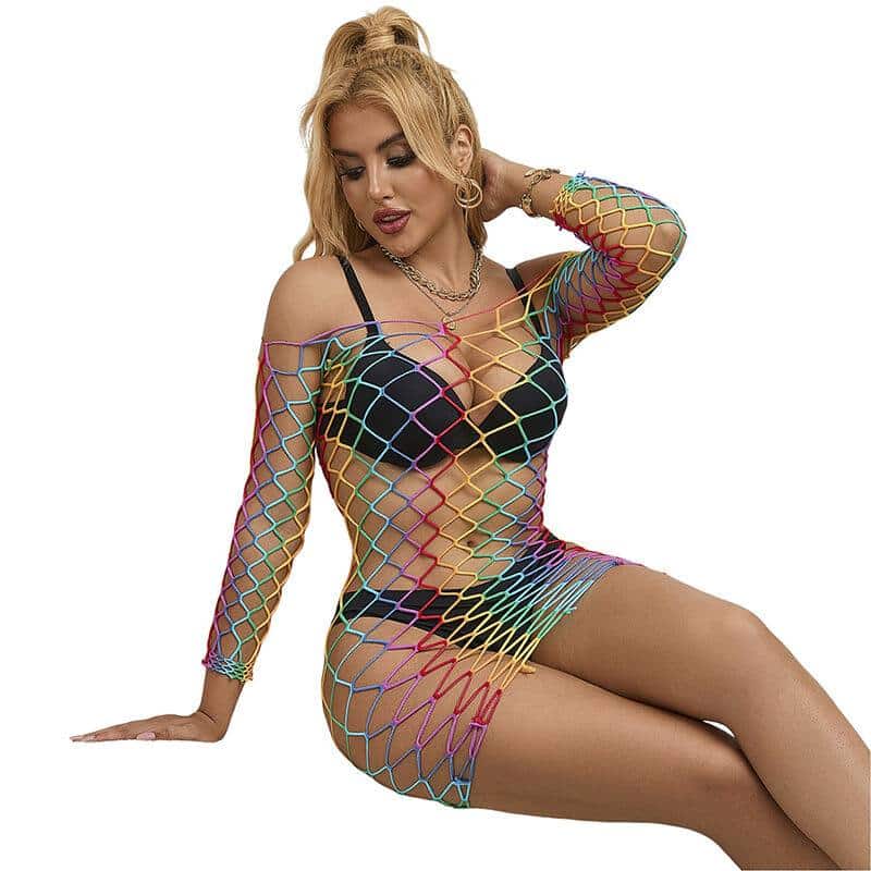 Subblime 952426 Fishnet Rainbow Dress Subblime 952426 Fishnet Rainbow Dress