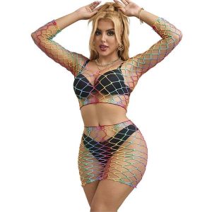 Subblime 952440 Long Sleeve Fishnet Bodysuit