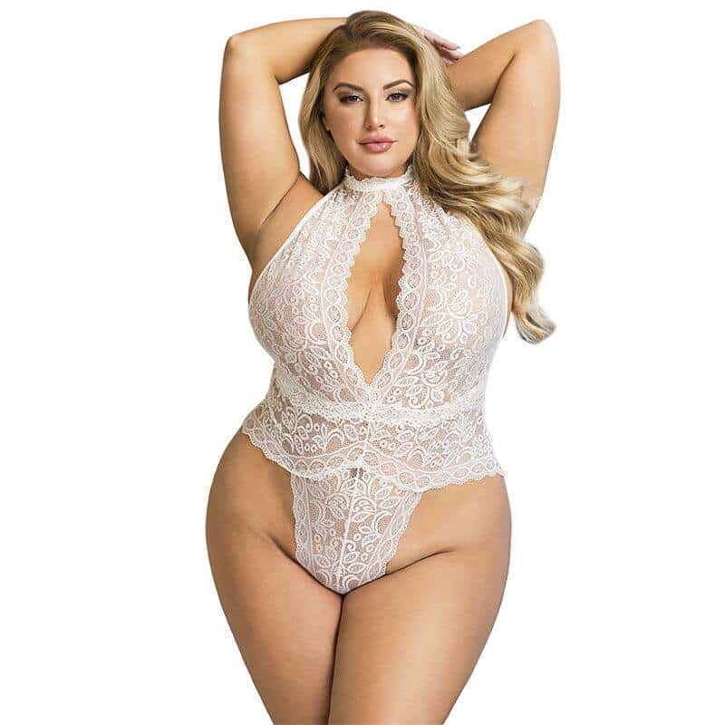 Subblime 953850 Lace Bodysuit S/M White Subblime 953850 Lace Bodysuit S/M White