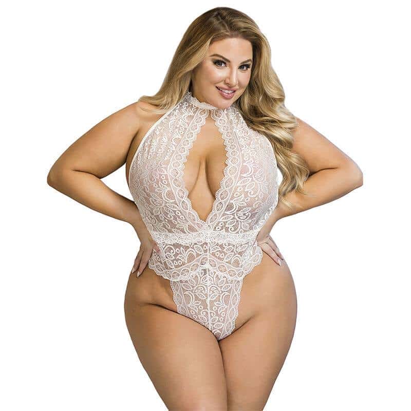 Subblime 953850 Lace Bodysuit S/M White Subblime 953850 Lace Bodysuit S/M White