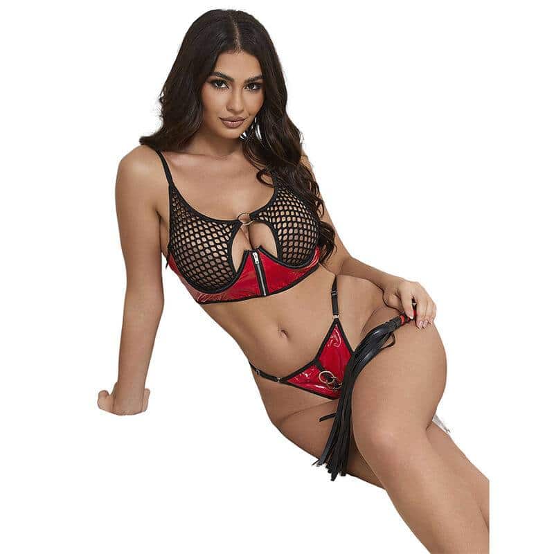 Subblime 955533 Red Mesh Bra Set with Zip Subblime 955533 Red Mesh Bra Set with Zip