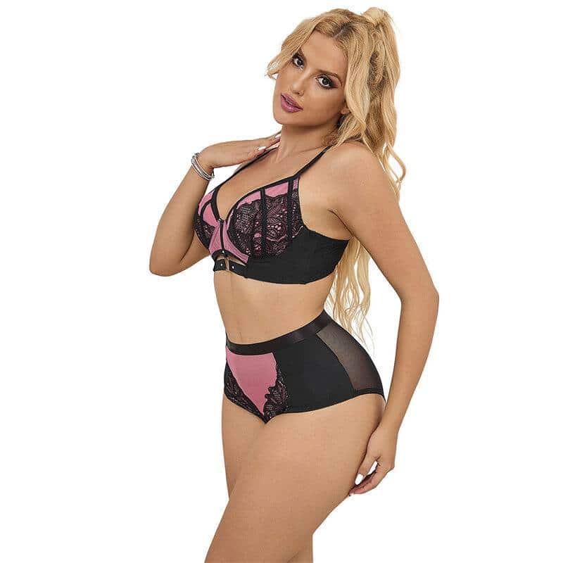 Subblime - 955571 GREEN Leather BRA SET WITH Pink ZIP S/M Subblime - 955571 GREEN Leather BRA SET WITH Pink ZIP S/M