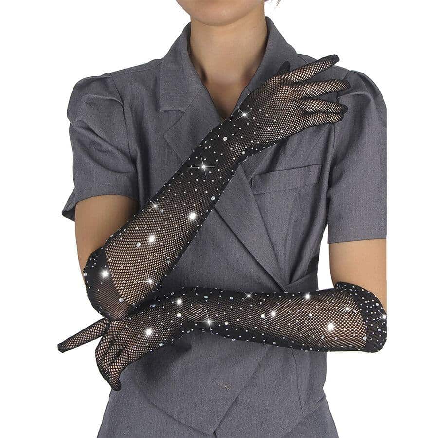 Subblime - 957469 Black TRANSPARENT GLOVES WITH SHINE S/M