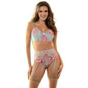 Subblime - 957650 CONJUNTO DE LINGERIE COM BORDADOS FLORAIS ROSA L/XL