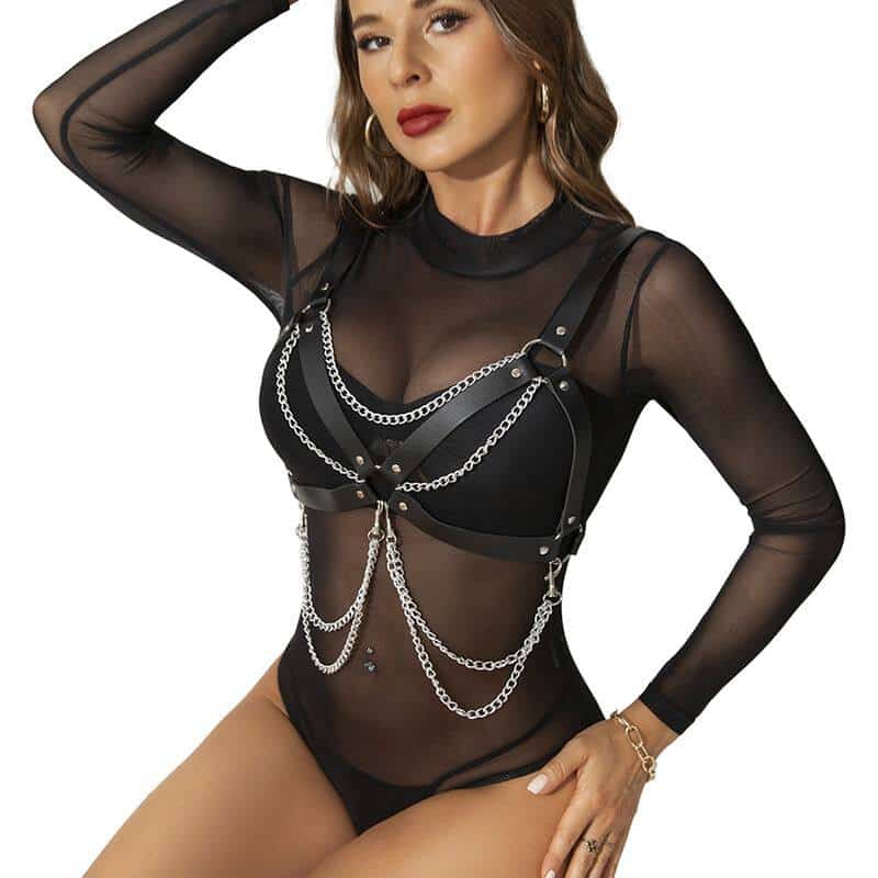 Subblime Chain Detail Harness Bra One Size Subblime Chain Detail Harness Bra One Size