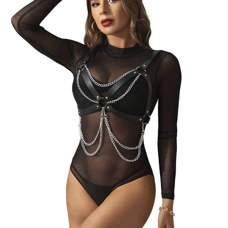Subblime Chain Detail Harness Bra One Size