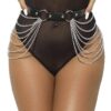 Subblime Black Leather Chain Belt One Size Fits