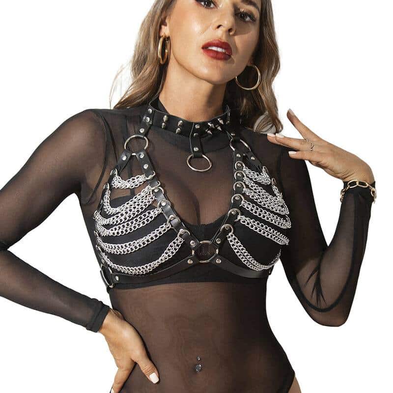Subblime Chain Harness Bra One Size Fit Subblime Chain Harness Bra One Size Fit