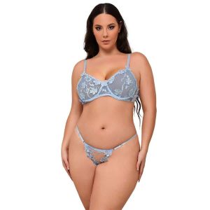 Subblime Conjunto Soutien Renda Bordado Floral L/XL