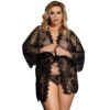 Subblime Queen Plus: Peignoir de Lace com Mangas Amplas
