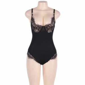 Subblime Black Teddy Queen Plus with Fringes
