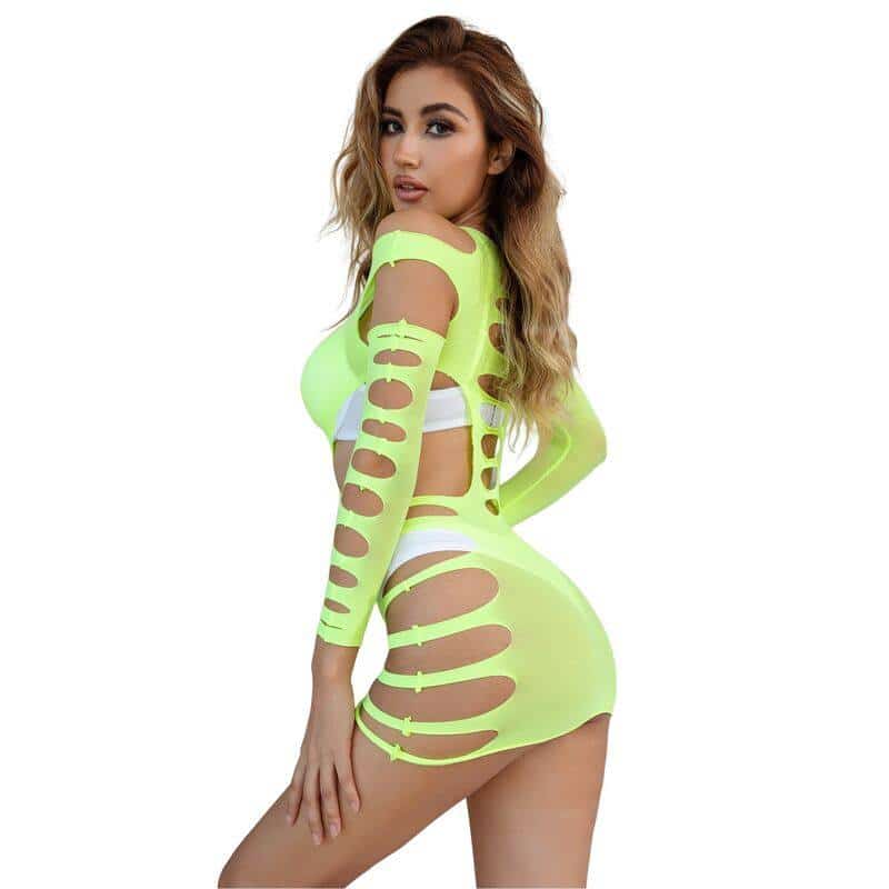 Subblime Green Fishnet Long Dress Subblime Green Fishnet Long Dress