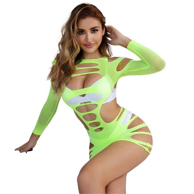Subblime Green Fishnet Long Dress Subblime Green Fishnet Long Dress