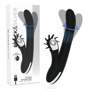 Black&silver - ROTATING BUNNY VIBRATOR WITH POWERFUL MOTOR