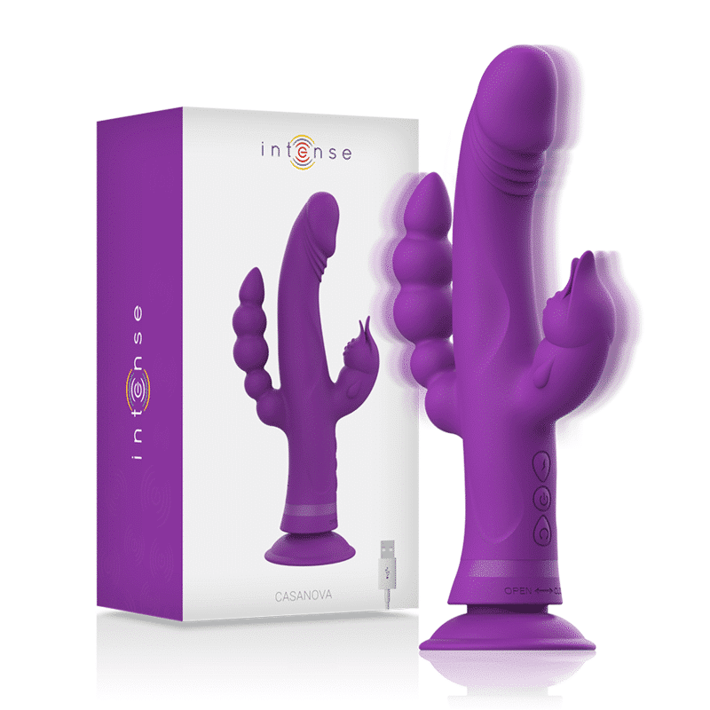 Purple Silicone Rabbit Vibrator Intense