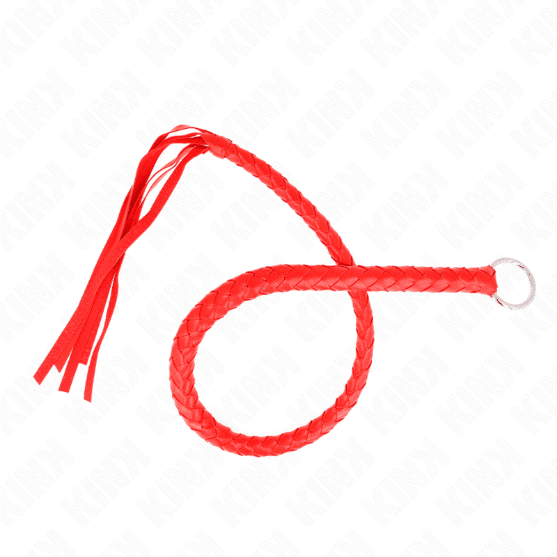 Kink - Chicote de Couro com Anel Vermelho 65cm Kink - Chicote de Couro com Anel Vermelho 65cm