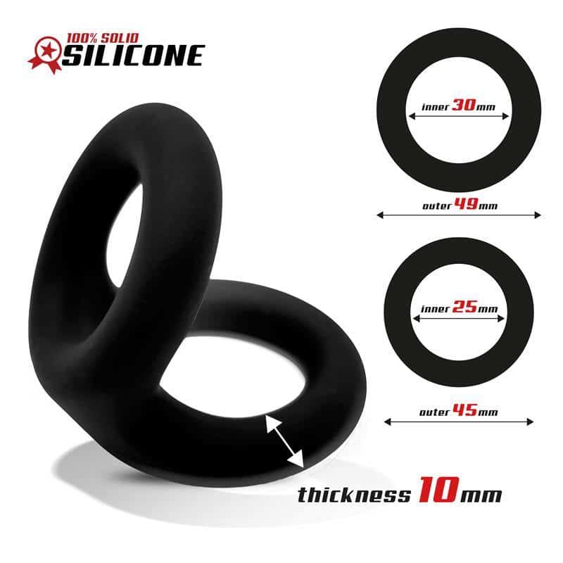 Double Ring for Penis Solid Silicone 2.5 / 3 cm Double Ring for Penis Solid Silicone 2.5 / 3 cm