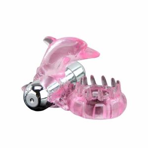 Vibrating Love Dolphig Ring Pink