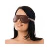 Padded Leather Brown Face Mask