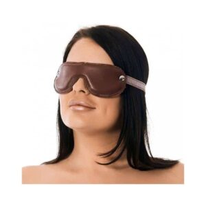 Padded Leather Brown Face Mask