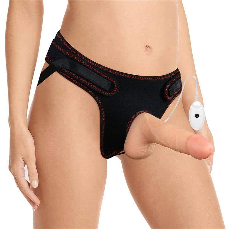 Arnês com Dildo com Vibração e Controlo Remoto 7.0