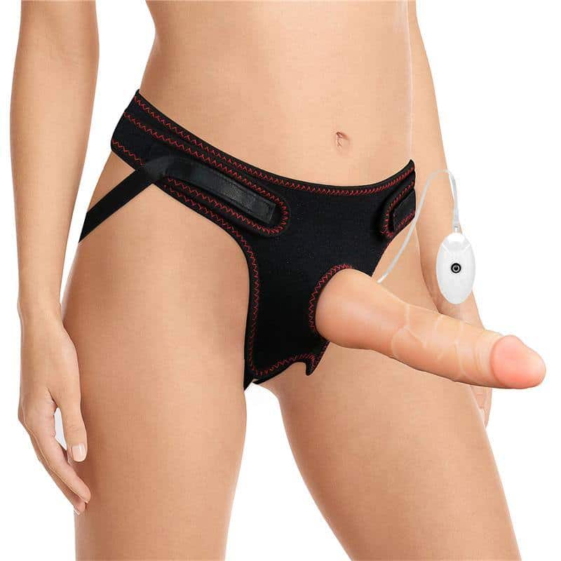Harness with Dildo with Vibration and Remote Control 7.5