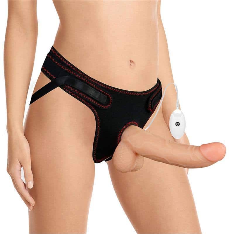 Arnês com Dildo com Vibração e Controlo Remoto 8.5