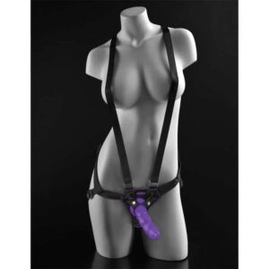 Harness with 16.5 cm Purple Dildo