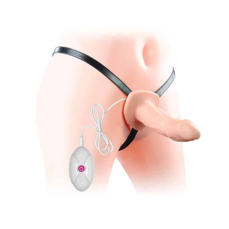 Unisex Hollow Penis Harness with Vibration