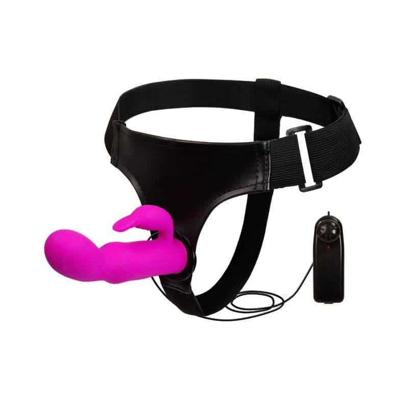 Baile Arnés com Dildo Púrpura 15 cm