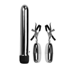 Dance Set Bullet Vibrator and Nipple Clamps with Turbo Vibration