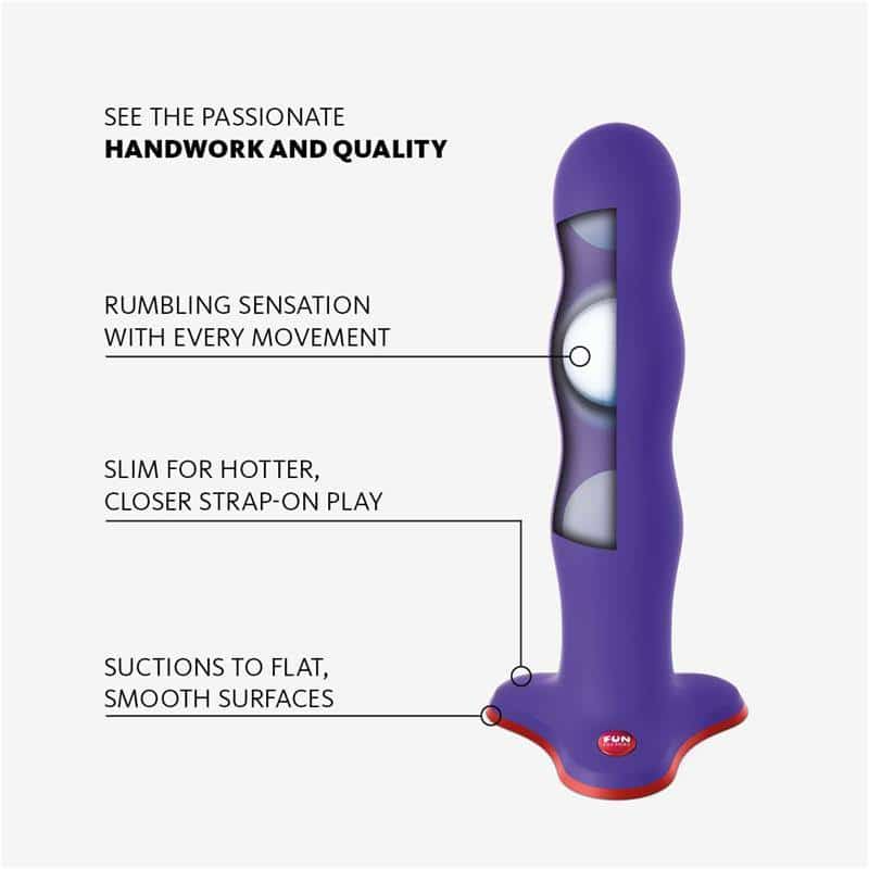 Bouncer Dildo with Internal Balls Flashy Purple Bouncer Dildo with Internal Balls Flashy Purple