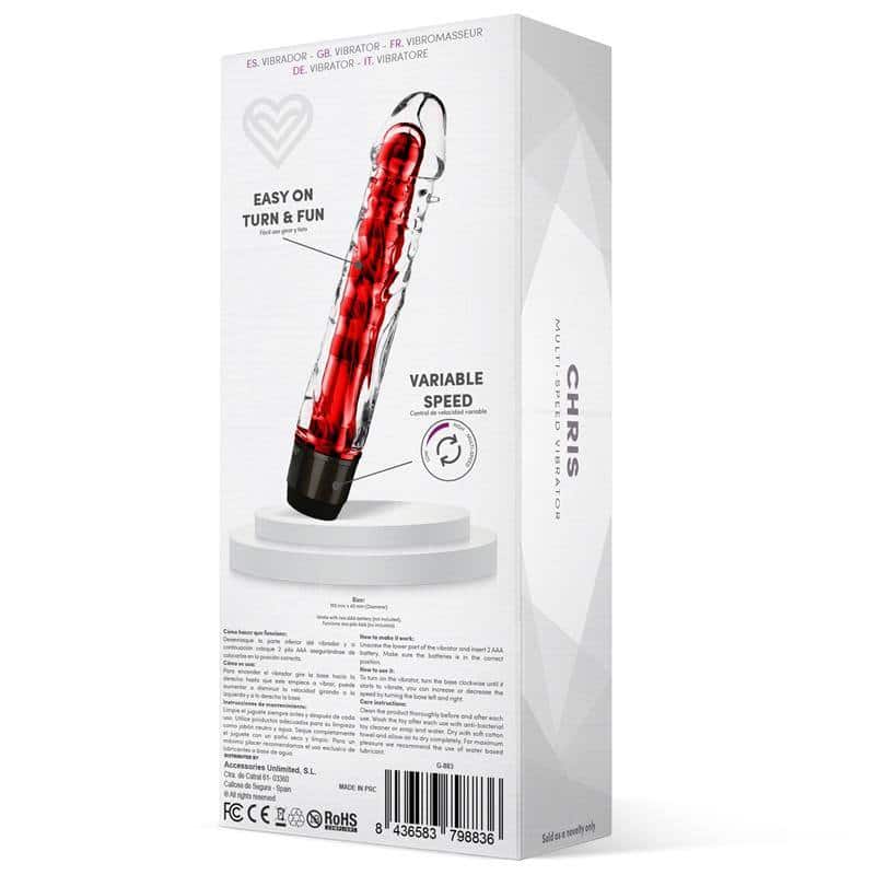 Chris Vibrator Multi Speed Red Chris Vibrator Multi Speed Red