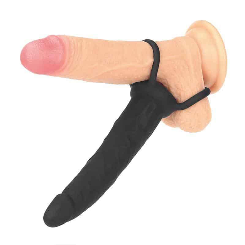 Anal Dildo with Double Black Ring Anal Dildo with Double Black Ring