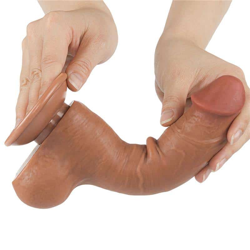 Dildo with Retractable Skin 8 Tanned Dildo with Retractable Skin 8 Tanned