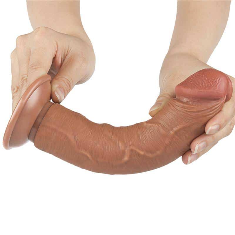 Dildo with Retractable Skin 8 Tanned Dildo with Retractable Skin 8 Tanned