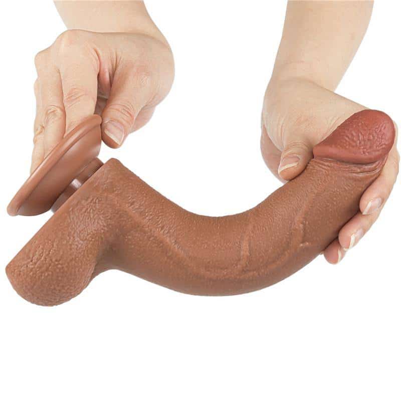 Dildo with Retractable Skin 8.5 Bronzed Dildo with Retractable Skin 8.5 Bronzed