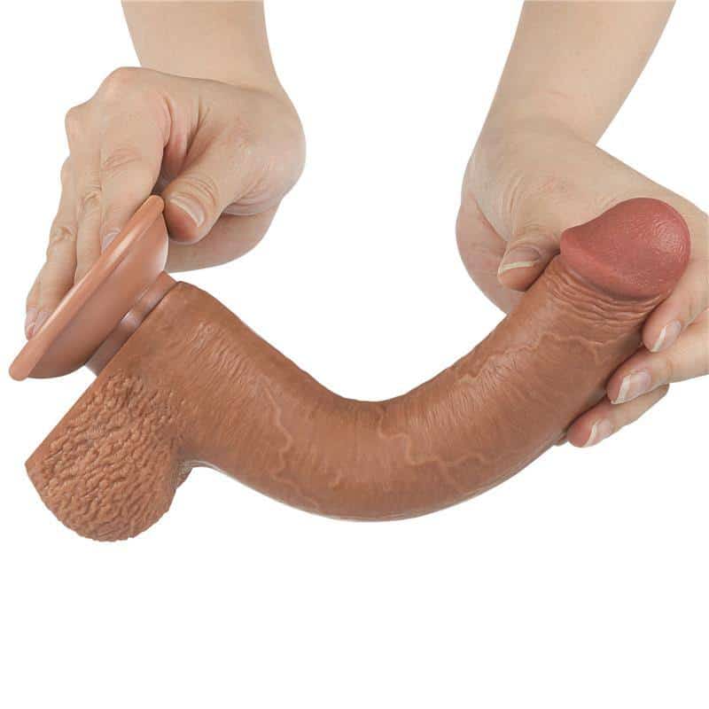 Dildo with Retractable Skin 9 Tanned Dildo with Retractable Skin 9 Tanned