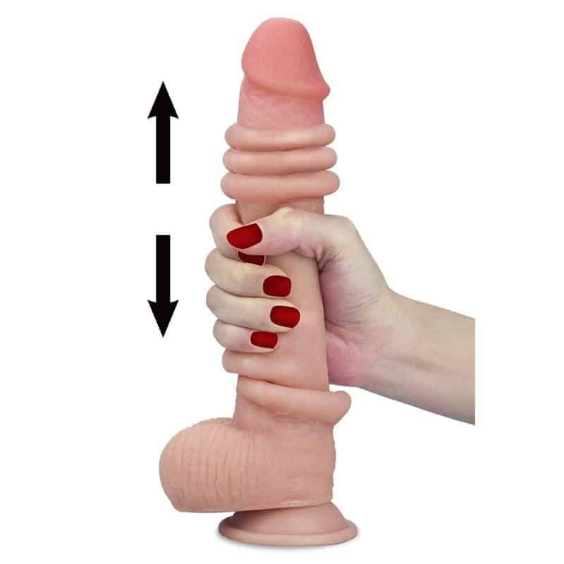 Dildo with Retractable Skin 9 Natural