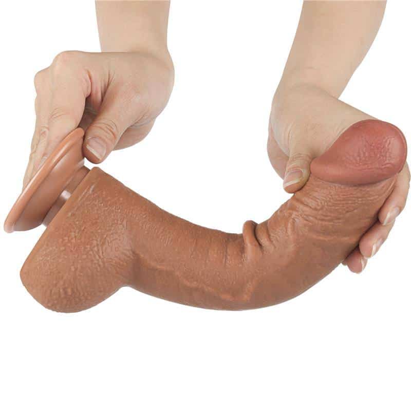 Dildo with Retractile Skin 9.5 Bronzed Dildo with Retractile Skin 9.5 Bronzed