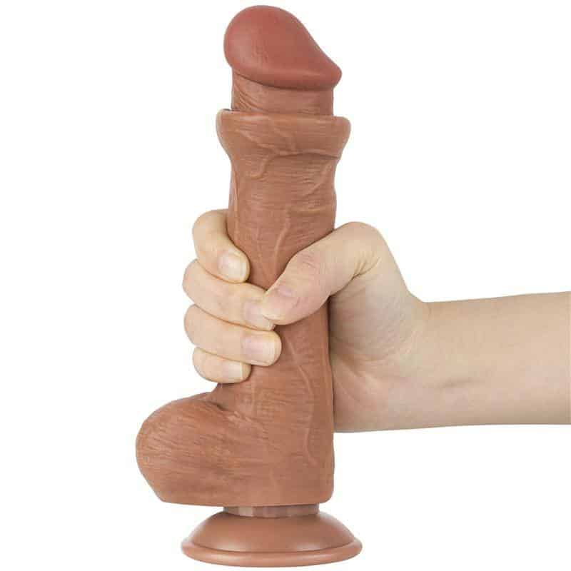 Retractable Skin Dildo 8 Tanned