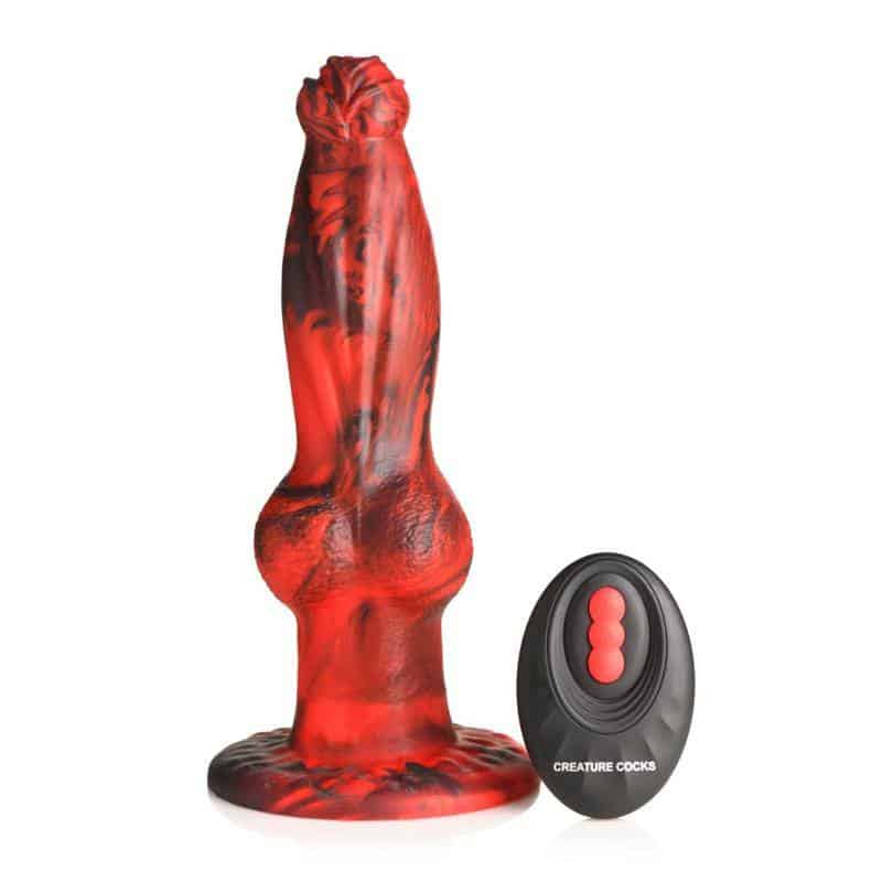 Dildo com Vibração e Movimento de Empurrão Hel-Wolf