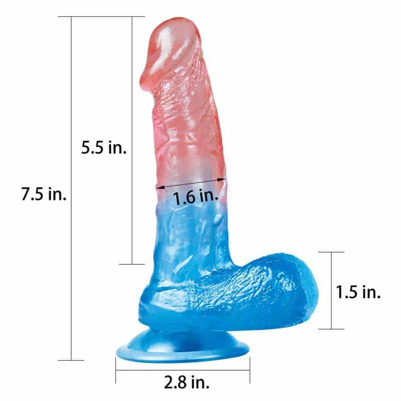 Dildo Dazzle Studs 7.5 Pink and Blue Dildo Dazzle Studs 7.5 Pink and Blue