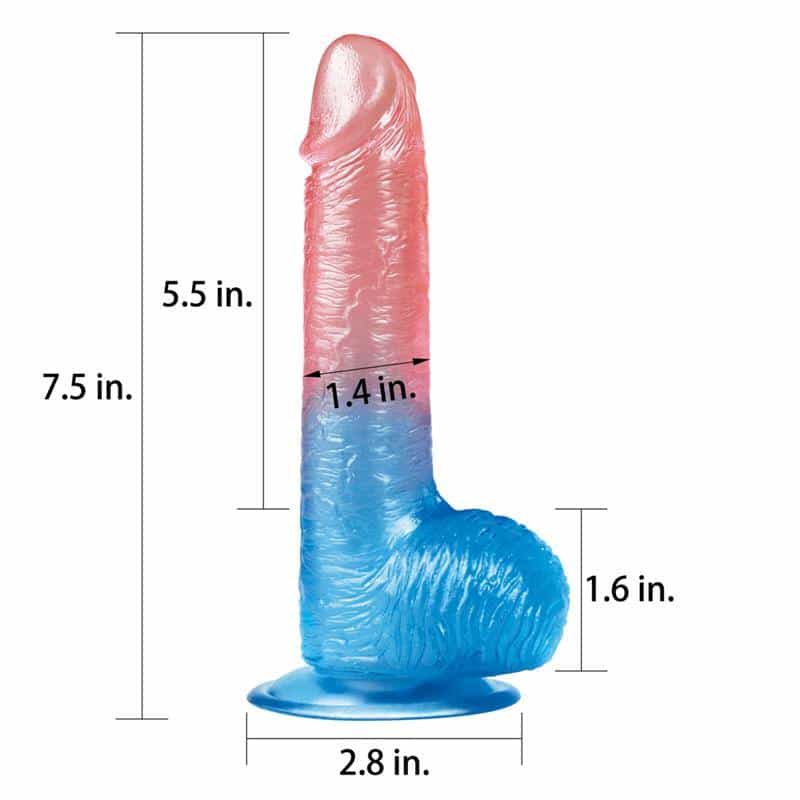 Dildo Dazzle Studs 7.5 Pink and Blue Dildo Dazzle Studs 7.5 Pink and Blue