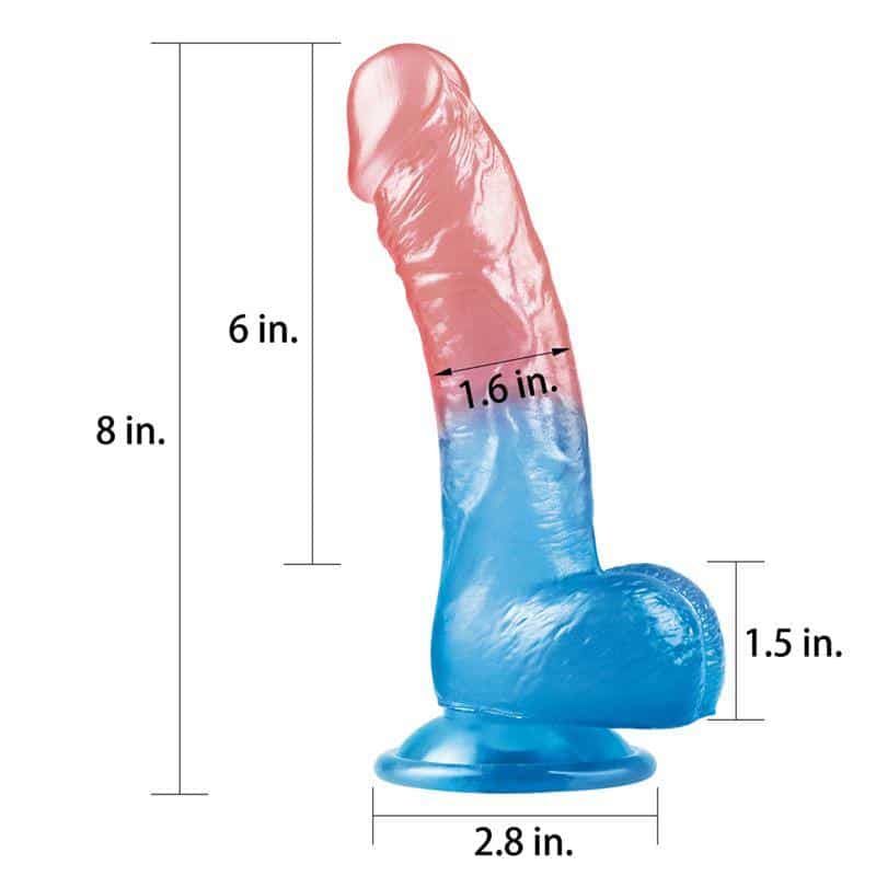 Dildo Dazzle Studs 8 Pink and Blue Dildo Dazzle Studs 8 Pink and Blue