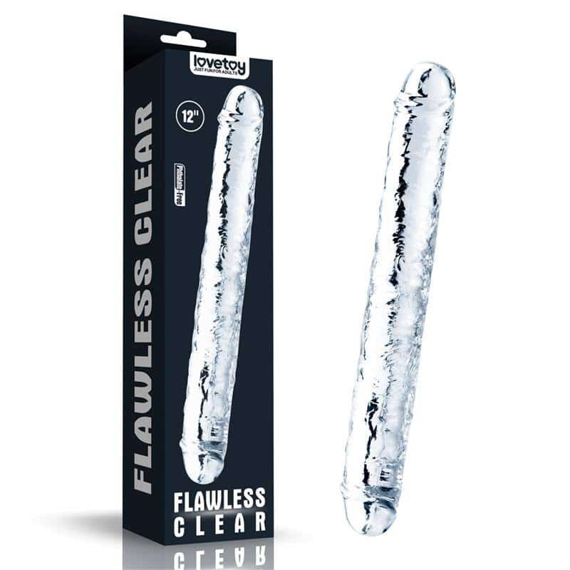 Double Flawless Clear 12 Transparent Dildo Double Flawless Clear 12 Transparent Dildo